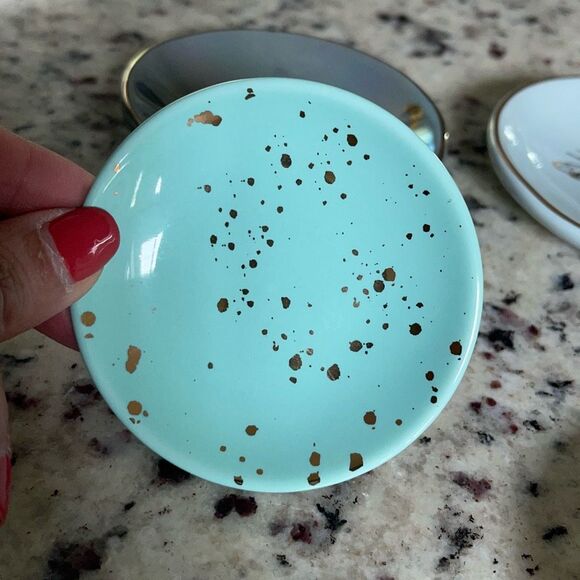 Trinket Jewelry Dish Set of 4 approx. 3” round - Picture 5 of 7